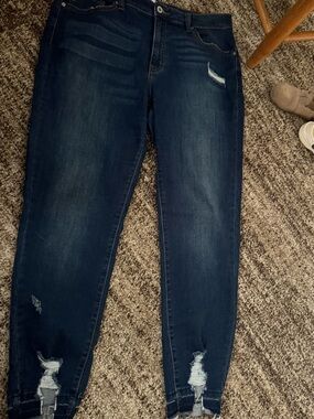 Kancan Dark Blue Distressed Women’s Jeans